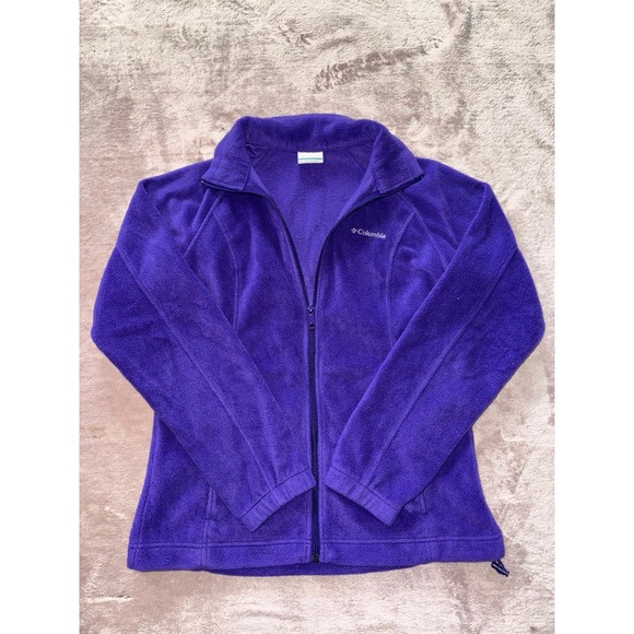 Columbia Jackets & Blazers - Columbia Jacket Sweatshirt Womens Purple Fleece Full‎ Zip Pockets Outdoor Size S